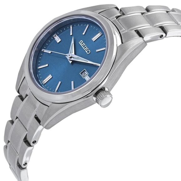 NWT Authentic Seiko Essentials Quartz Blue Dial Women's Watch - Picture 2 of 3